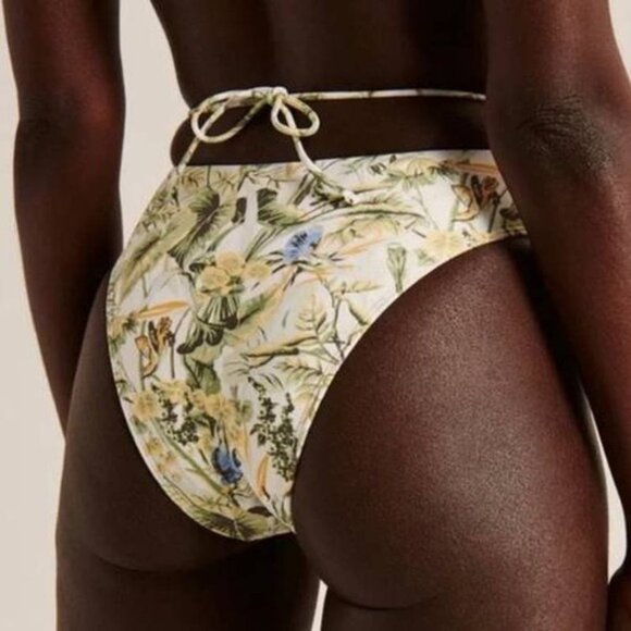 NWT ABERCROMBIE & FITCH High Leg Cheeky Bikini Swim Bottom Sz XS Tie-Back - Picture 2 of 8